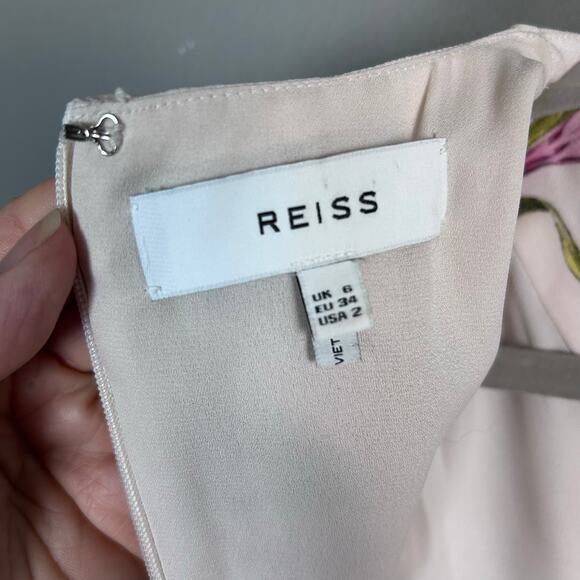 Reiss Dress Size 2 UK 6 Ruby Floral flutter sleeve jazz‎ feminine flirty - Picture 13 of 14